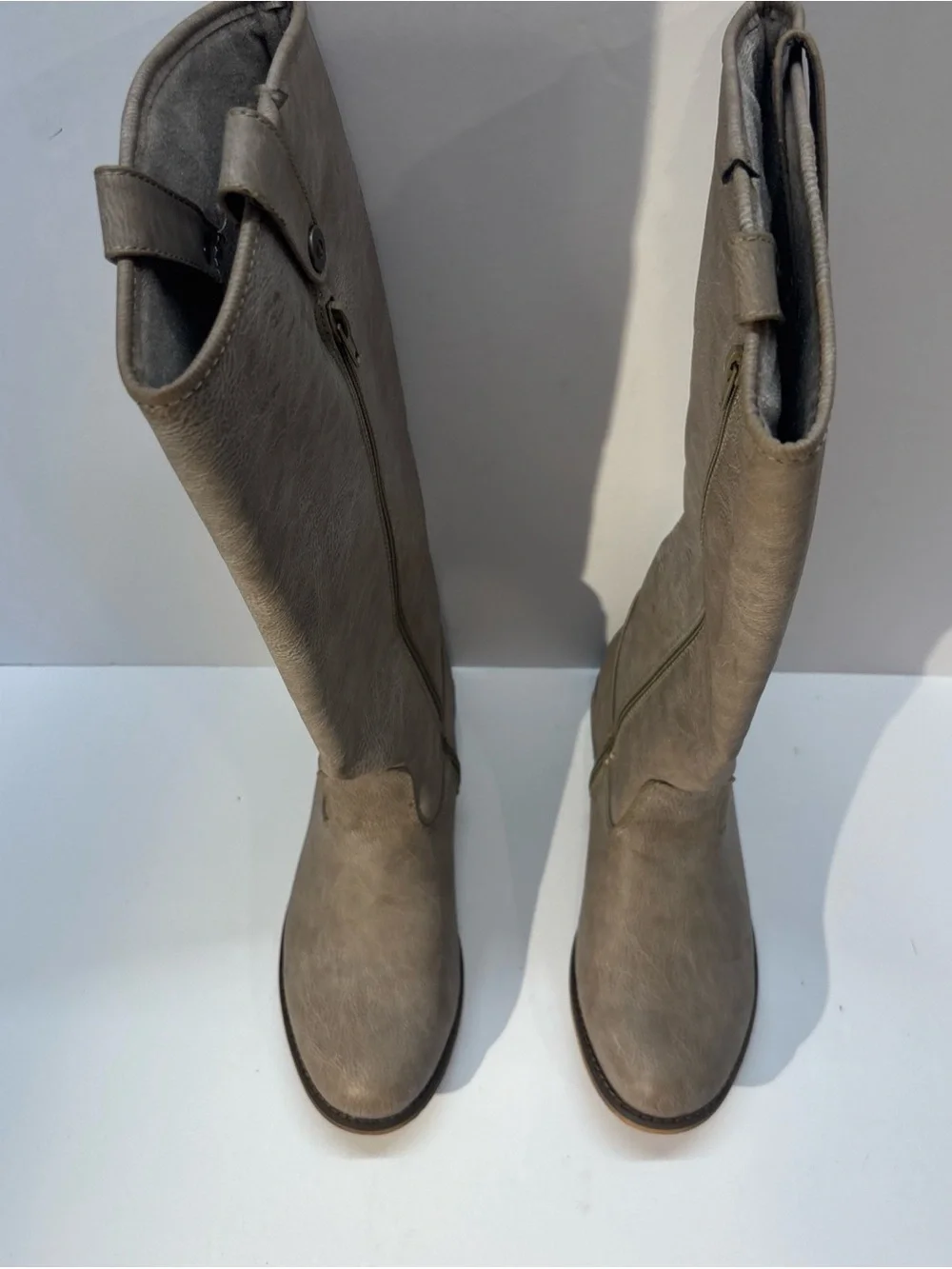 Breckelles Women's Knee high  Riding Boots in Taupe size 8